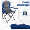 Campingstuhl Klappbar tragbarer Angelstuhl mit Getränkehalter Rutschfesten Füßen Blau