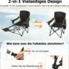 Campingstuhl mit Abnehmbarer Fußablage & Getränkehalter & Kühltasche Klappbarer Angelstuhl