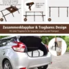 Campingtisch Klappbarer Picknicktisch mit Tragetasche Aufrollbarer Bambustisch 122 x 60 x 43,5 cm Kaffee