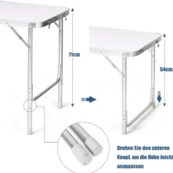 Campingtisch mit Großem Stauraum Reiseküche Alu Klapptisch Gartentisch Dunkelblau