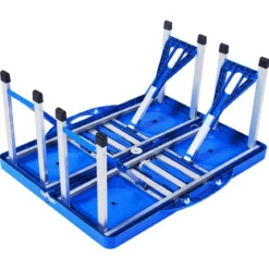 Campingtisch mit 4 Stühlen Falttisch Gartentisch klappbare Sitzgruppe Camping Klappgarnitur 137x84x66cm Blau
