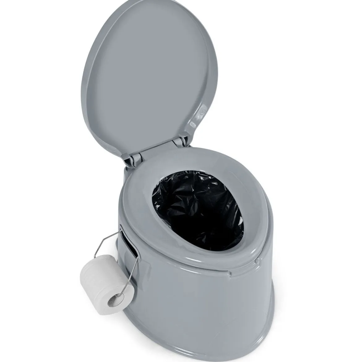 Campingtoilette tragbar Reisetoilette Mobile Toilette mit Abnehmbarem Eimereinsatz Grau