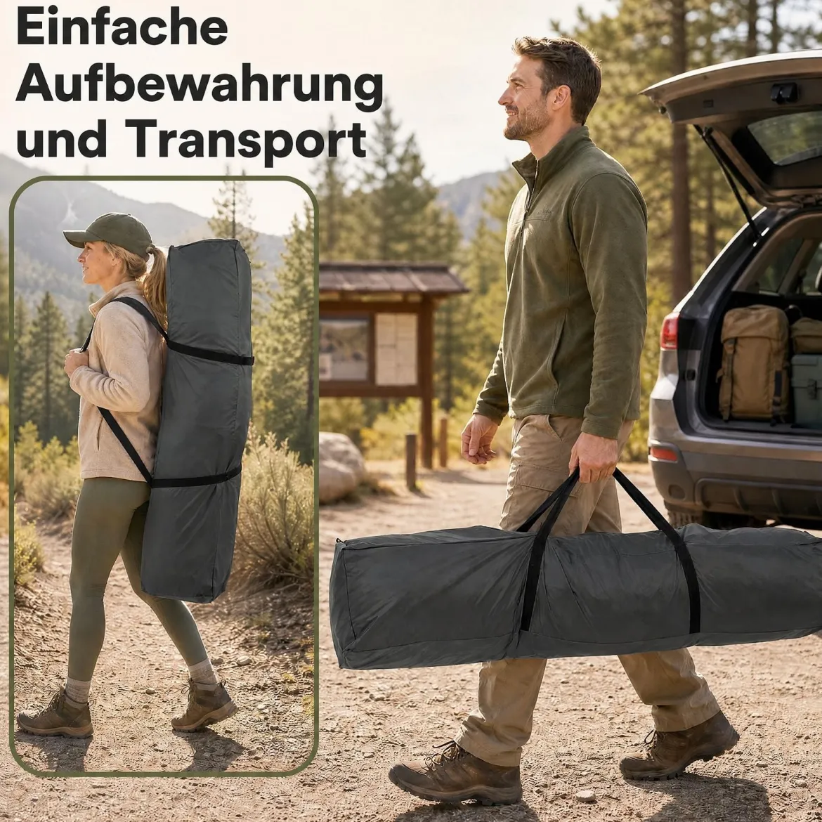 Campingzelt für 10 Personen Familienzelt mit Belüftung Regenschutz & Tragetasche 399 x 267 x 201 cm Khaki