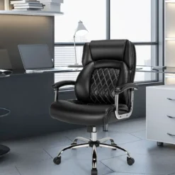 Chefsessel ergonomischer Bürostuhl bis 225 kg belastbar Schreibtischstuhl mit Wippfunktion