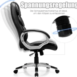 Chefstuhl höhenverstellbar Bürostuhl Drehstuhl Chefsessel Computerstuhl Schwarz