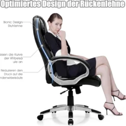 Chefstuhl höhenverstellbar Bürostuhl Drehstuhl Chefsessel Computerstuhl Schwarz