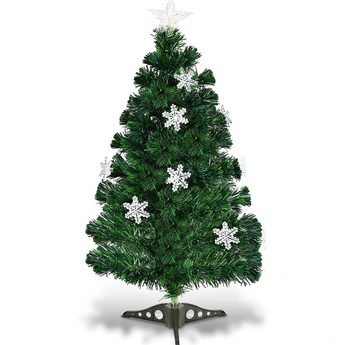 Christbaum LED 90/120/150/180 cm Künstlicher Weihnachtsbaum mit Glasfaser-Farbwechsler Grün