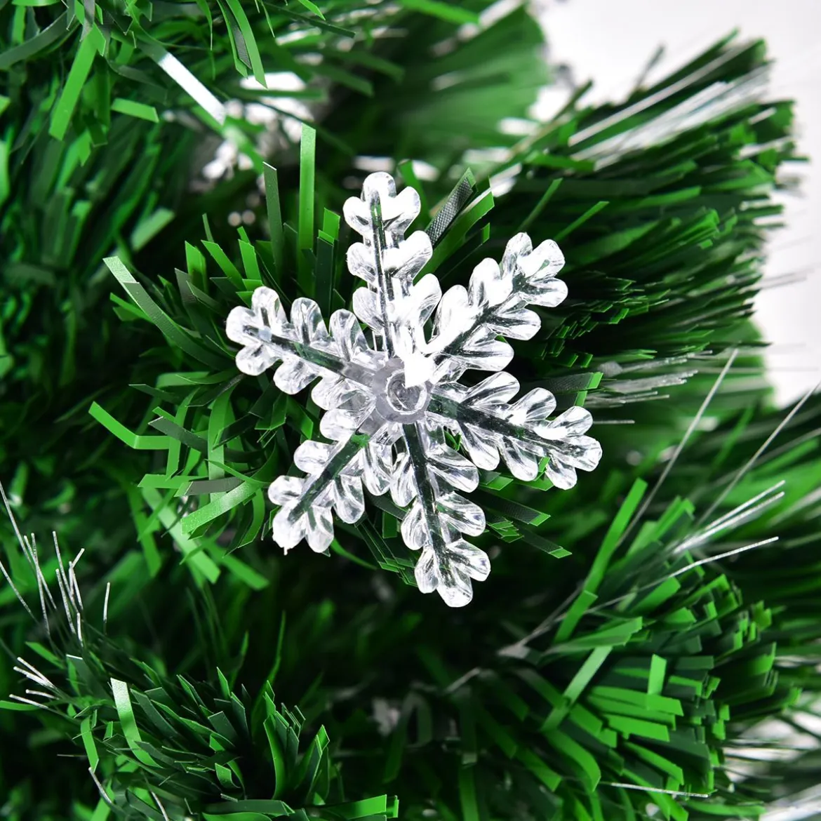 Christbaum LED 90/120/150/180 cm Künstlicher Weihnachtsbaum mit Glasfaser-Farbwechsler Grün