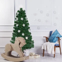 Christbaum LED 90/120/150/180 cm Künstlicher Weihnachtsbaum mit Glasfaser-Farbwechsler Grün
