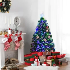 Christbaum LED 90/120/150/180 cm Künstlicher Weihnachtsbaum mit Glasfaser-Farbwechsler Grün