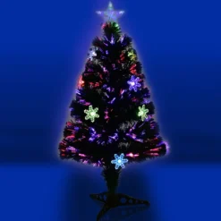 Christbaum LED 90/120/150/180 cm Künstlicher Weihnachtsbaum mit Glasfaser-Farbwechsler Grün