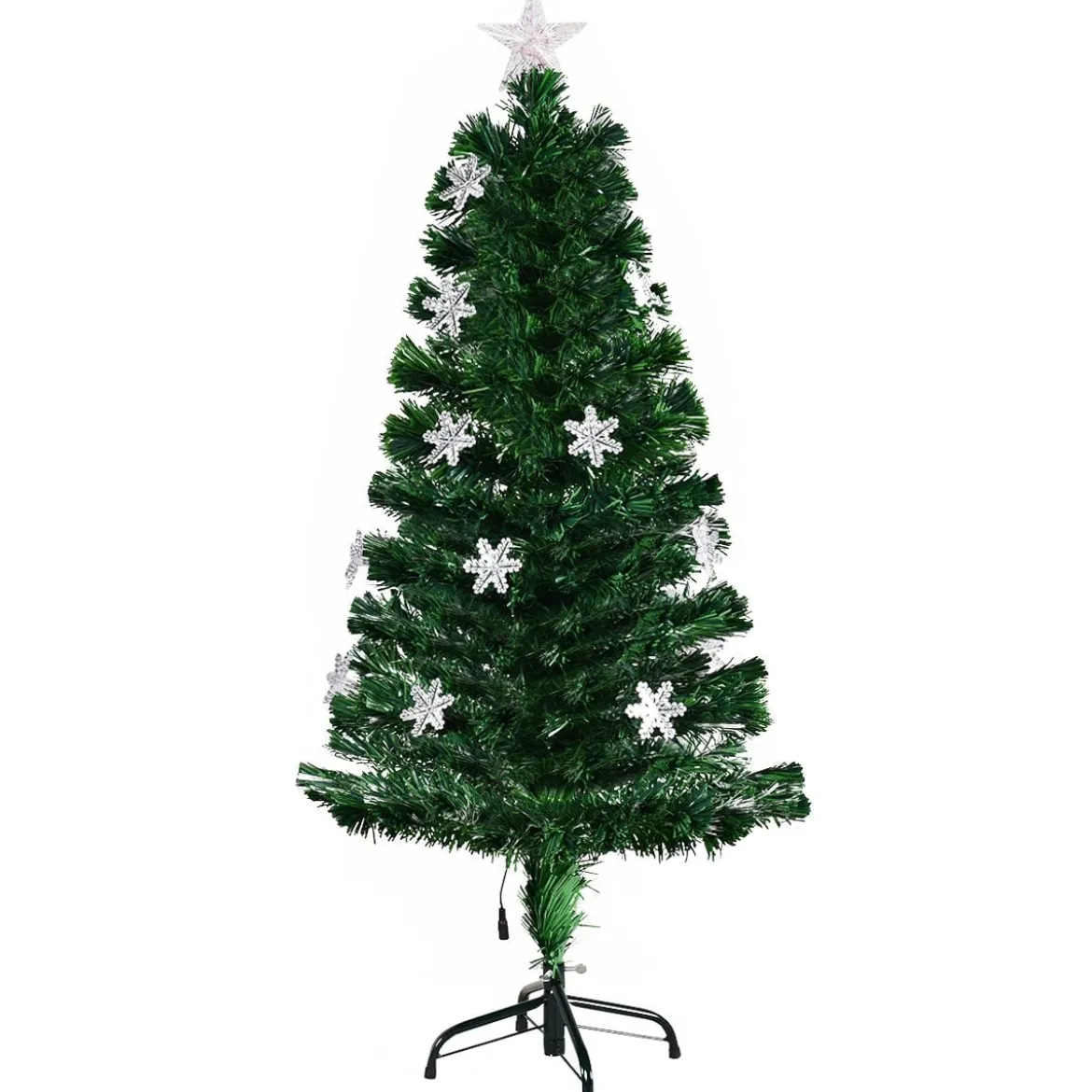 Christbaum LED 90/120/150/180 cm Künstlicher Weihnachtsbaum mit Glasfaser-Farbwechsler Grün