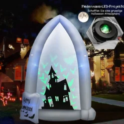 210 cm Aufblasbarer Halloween-Grabstein Aufblasbare Hofdekoration mitGebläse