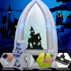 210 cm Aufblasbarer Halloween-Grabstein Aufblasbare Hofdekoration mitGebläse