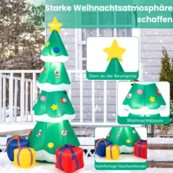 180cm Aufblasbarer Weihnachtsbaum mit Geschenkbox LED Weihnachtsdekoration