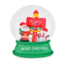 126CM Aufblasbare Weihnachten Deko LED Weihnachtsmann & Schneemann & Straßenschild Kugel