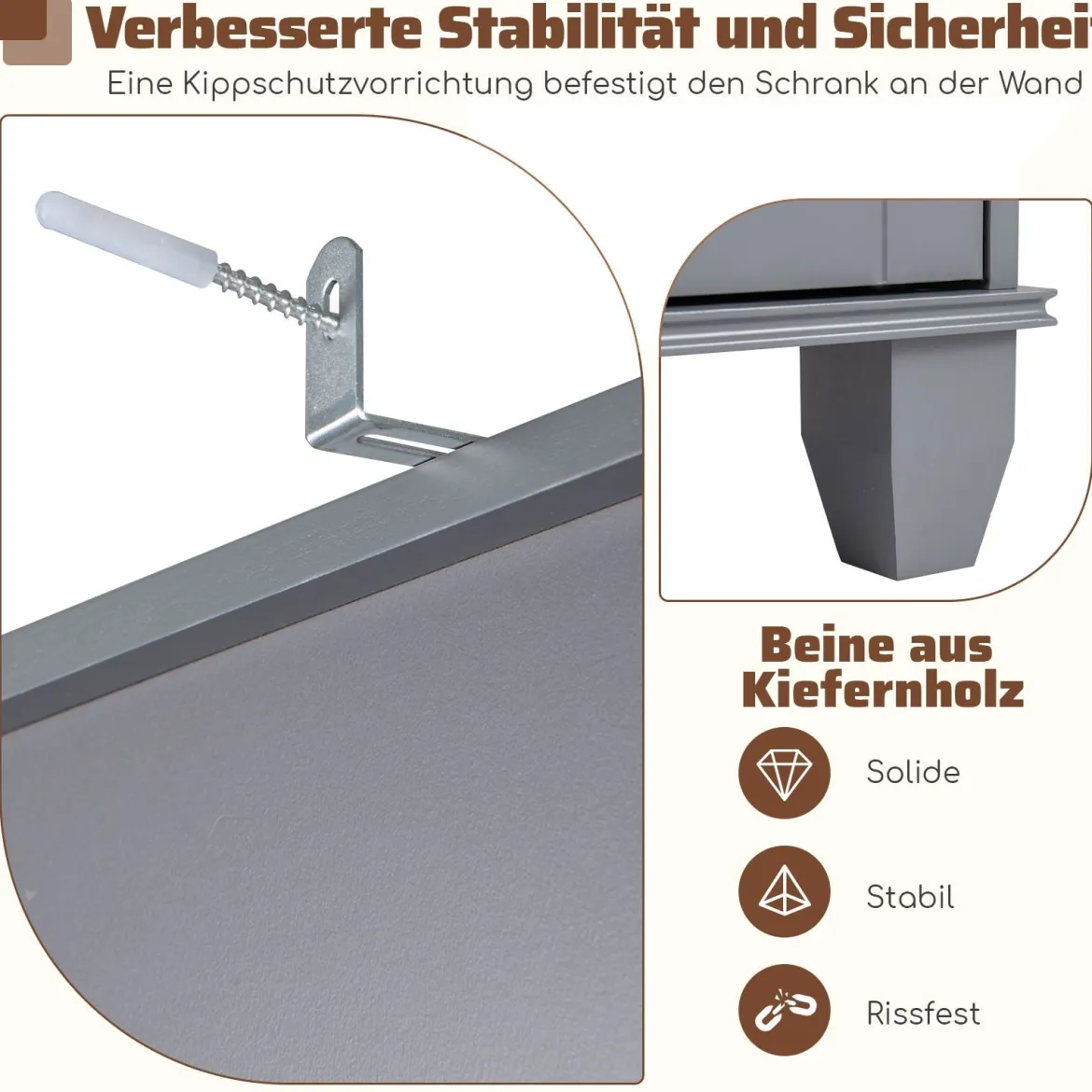 172 cm Badezimmerschrank schmaler Badschrank mit 3 offenen Regalen 1 Schublade 1 Tür Grau