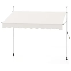 250 / 400 cm Balkonmarkise ohne Bohren mit Handkurbel Höhenverstellbare & Klemmmarkise
