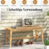 100cm Bambus Essbank mit handgewebtem Rattansitz Holzbank für den Eingangsbereich Landhaus-Küchentischbank Natur