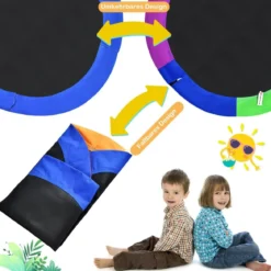 Ø100 cm Baumschaukel für Kinder doppelseitige Farbe Bunt + Blau