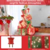 170 cm Beleuchteter Geschenkbox Set 15 Gestapelte Voreingestellte Weihnachtsgeschenkkartons