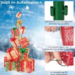 170 cm Beleuchteter Geschenkbox Set 15 Gestapelte Voreingestellte Weihnachtsgeschenkkartons