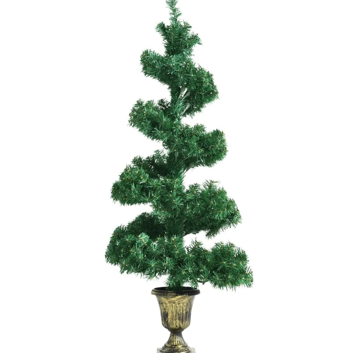 120 cm beleuchteter künstlicher Spiral-Weihnachtsbaum mit 150 LED-Lichtern Spiral-PVC-Baum Grün