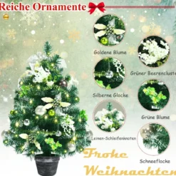 60 cm Beleuchteter künstlicher Tisch-Weihnachtsbaum Mini-Baum mit 40 LED-Lichtern Grün