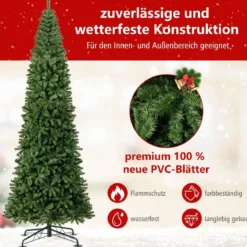 360 cm Beleuchteter Künstlicher Weihnachtsbaum Tannenbaum mit 2536 PVC Zweigspitzen Grün