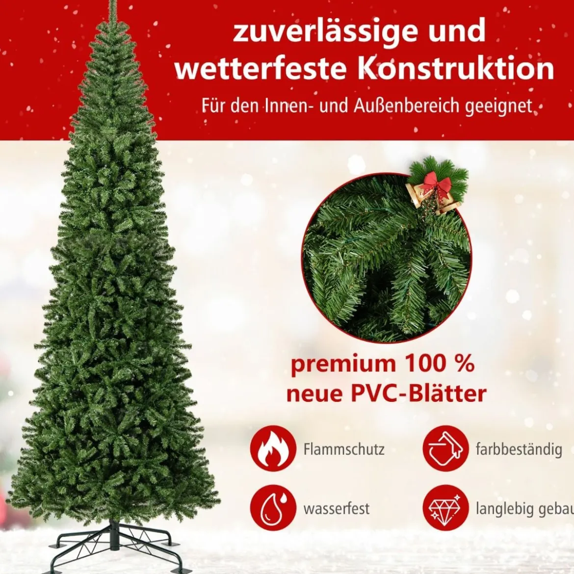 360 cm Beleuchteter Künstlicher Weihnachtsbaum Tannenbaum mit 2536 PVC Zweigspitzen Grün
