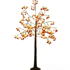 150 cm beleuchteter Weihnachtsbaum künstlicher Lichterbaum mit biegsamen Zweigen Weihnachtsbeleuchtung Rot