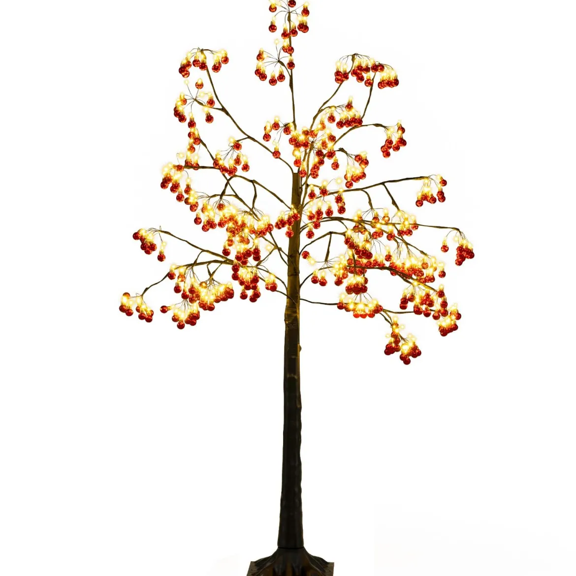 150 cm beleuchteter Weihnachtsbaum künstlicher Lichterbaum mit biegsamen Zweigen Weihnachtsbeleuchtung Rot