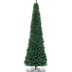 270cm Bleistift Weihnachtsbaum künstlicher Tannenbaum mit Metallständer Grün
