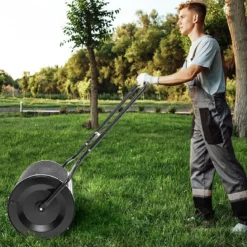 68 cm Breiter Kompoststreuer mit Verbesserten Seitlichen Riegeln & U-förmigem Griff Schwarz