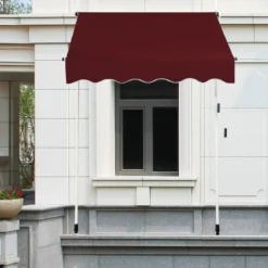 150 cm Breit Klemmmarkise ohne Bohren UV-beständige Balkonmarkise Höhenverstellbare Markise Rot
