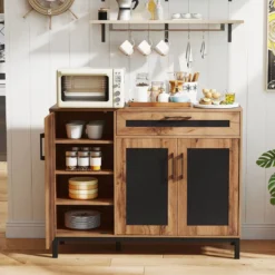 120 cm Buffetschrank Sideboard Beistellschrank Holz großes Bauernhaus Aufbewahrungsschrank Natur