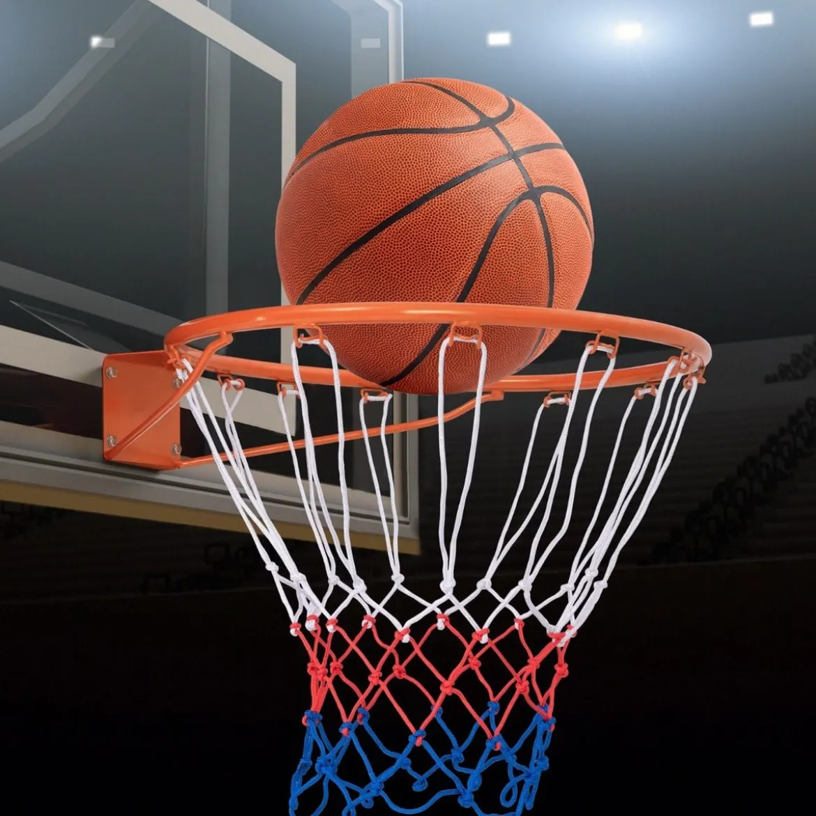 Ø45cm/37cm Basketballkorb mit Ring & Netz für Tür & Wandmontage Indoor Mini Basketball Korb