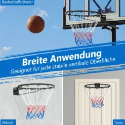 Ø45cm/37cm Basketballkorb mit Ring & Netz für Tür & Wandmontage Indoor Mini Basketball Korb