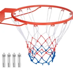Ø45cm/37cm Basketballkorb mit Ring & Netz für Tür & Wandmontage Indoor Mini Basketball Korb