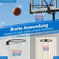 Ø45cm/37cm Basketballkorb mit Ring & Netz für Tür & Wandmontage Indoor Mini Basketball Korb