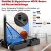 130 cm - 305 cm Höhenverstellbarer Basketballkorb mit Ständer & 2 Rädern Korbständer Schwarz