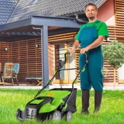 41 cm Elektrischer Vertikutierer & Rasenlüfter 15A 2-in-1 Rasenvertikutierer mit 3-Positionen Höhenverstellung