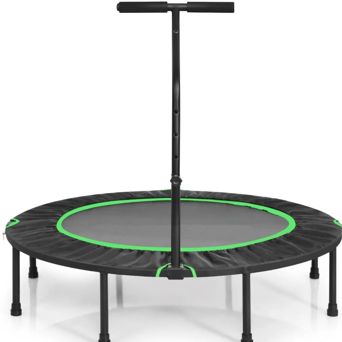 Ø120 cm Faltbares Trampolin Fitness-Trampolin mit verstellbarem Griff Grün + Schwarz