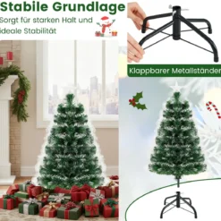 95 cm faseroptischer Weihnachtsbaum künstlicher Tannenbaum mit 93 Zweigspitzen Stern als Baumspitze Grün