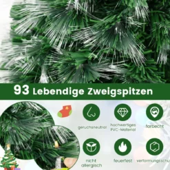 95 cm faseroptischer Weihnachtsbaum künstlicher Tannenbaum mit 93 Zweigspitzen Stern als Baumspitze Grün