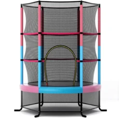 Ø165cm Gartentrampolin mit Sicherheitsnetz Trampolin bis 135KG Belastbar Farben Wählbar