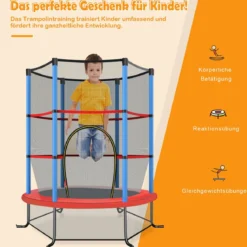 Ø165cm Gartentrampolin mit Sicherheitsnetz Trampolin bis 135KG Belastbar Farben Wählbar