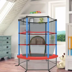 Ø165cm Gartentrampolin mit Sicherheitsnetz Trampolin bis 135KG Belastbar Farben Wählbar