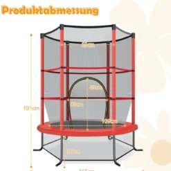 Ø165cm Gartentrampolin mit Sicherheitsnetz Trampolin bis 135KG Belastbar Farben Wählbar