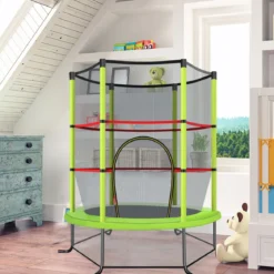 Ø165cm Gartentrampolin mit Sicherheitsnetz Trampolin bis 135KG Belastbar Farben Wählbar